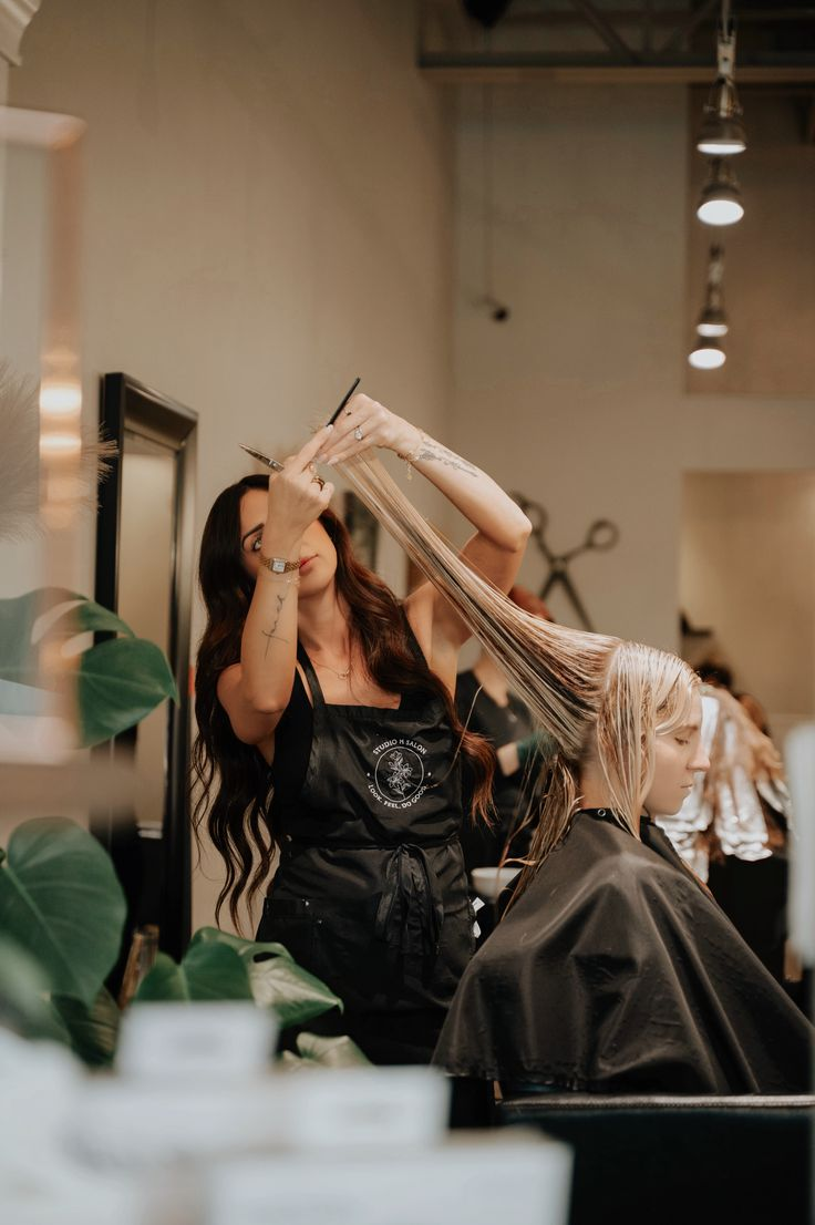 Hairstylist at work